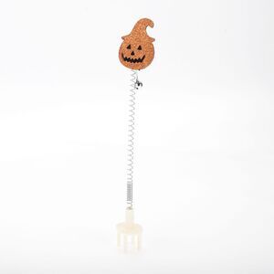 Portable Pumpkin Pattern Cat Playing Rod for Indoor Orange
